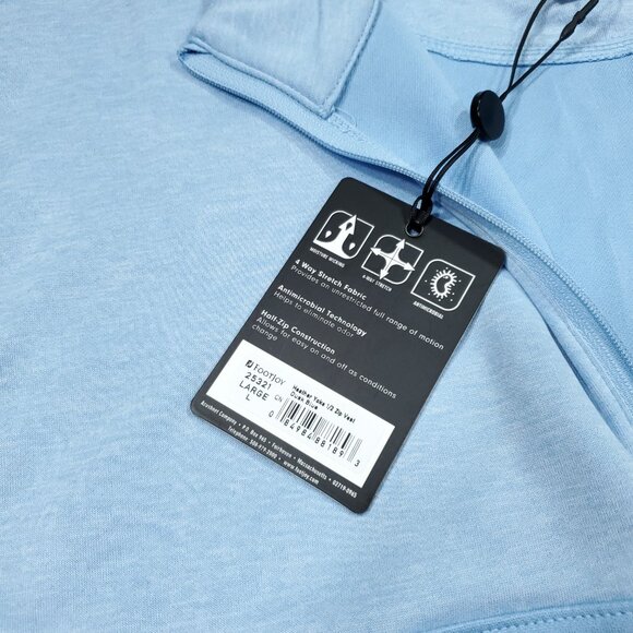 FootJoy Heather Yoke Half-Zip Golf Vest Dusk Blue Logo 25321 Men's Size Large - Picture 4 of 7